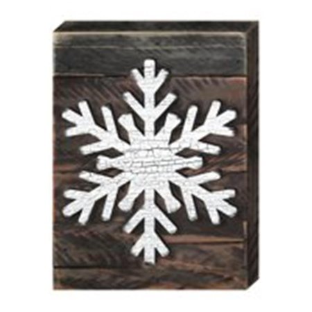 DESIGNOCRACY Snowflake Art on Board Wall Decor 9881408